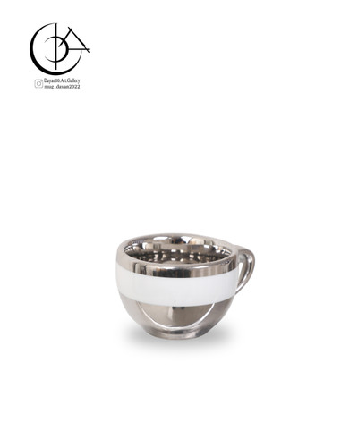 قهوه خوری چینی دایان گالری مدل co202رنگ سفید نقره ای